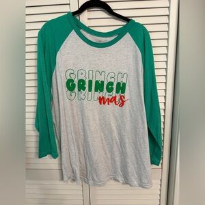 Grinchmas Long Sleeve Tee - Green and Gray